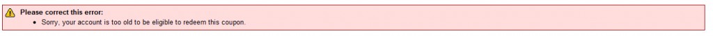 google adwords Sorry, your account is too old to be eligible to redeem this coupon